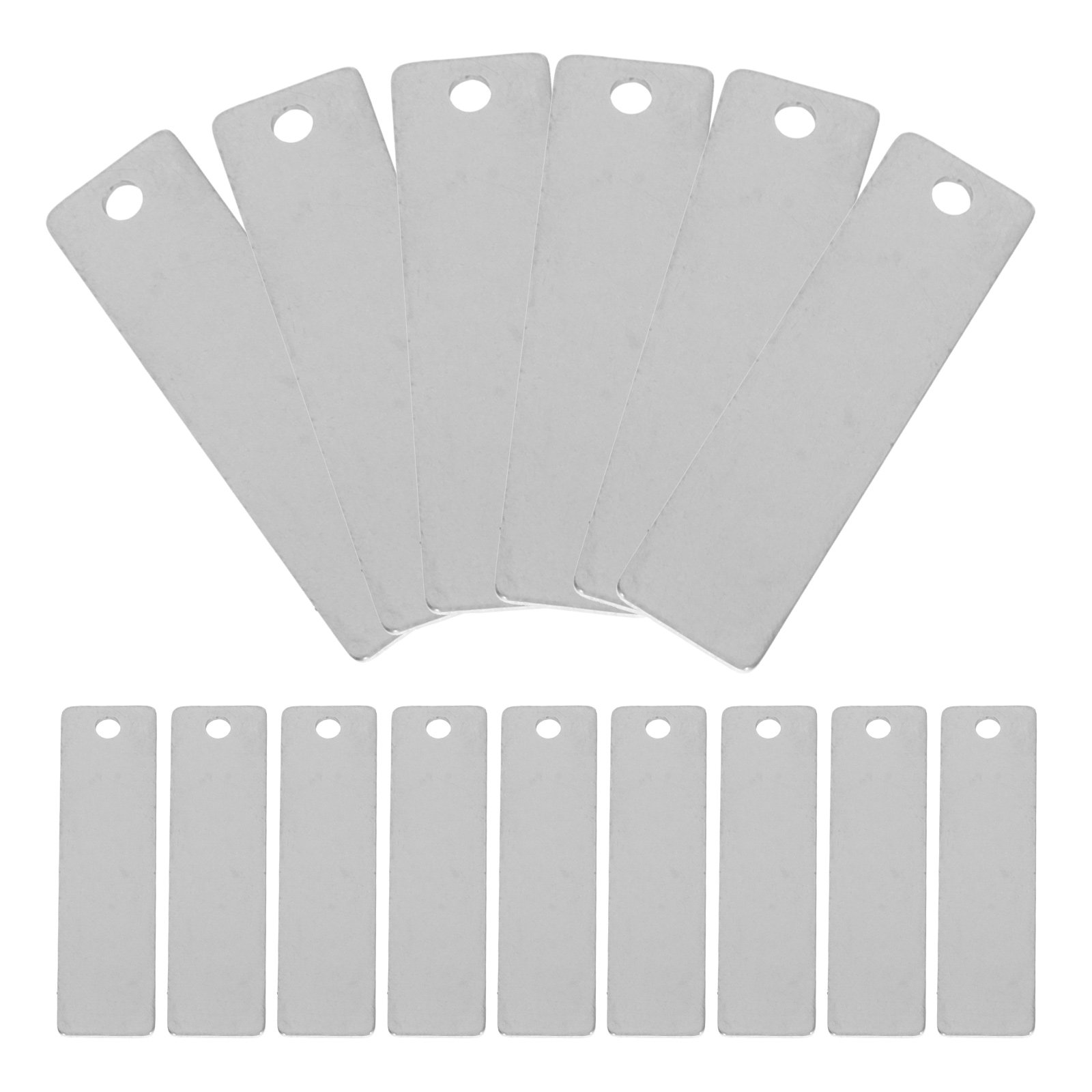 Jewelry Making Metals - 30 etiquetas rectangulares de acero inoxidable