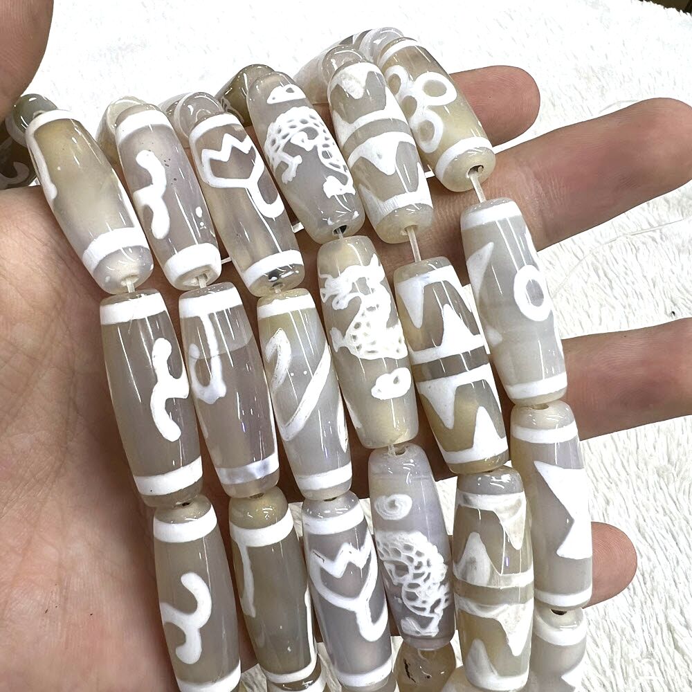 Jewelry Making Store - 30mm blanco Tibentan 12 patrones cuentas