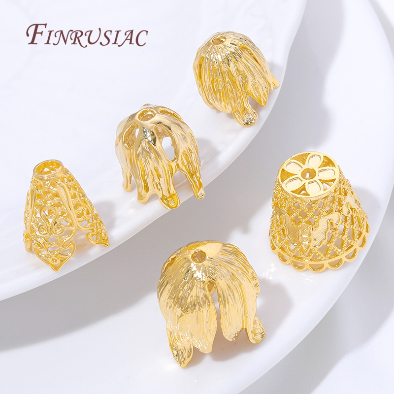 Jewelry Making Materials Wholesale - Terminales de borla chapados en oro