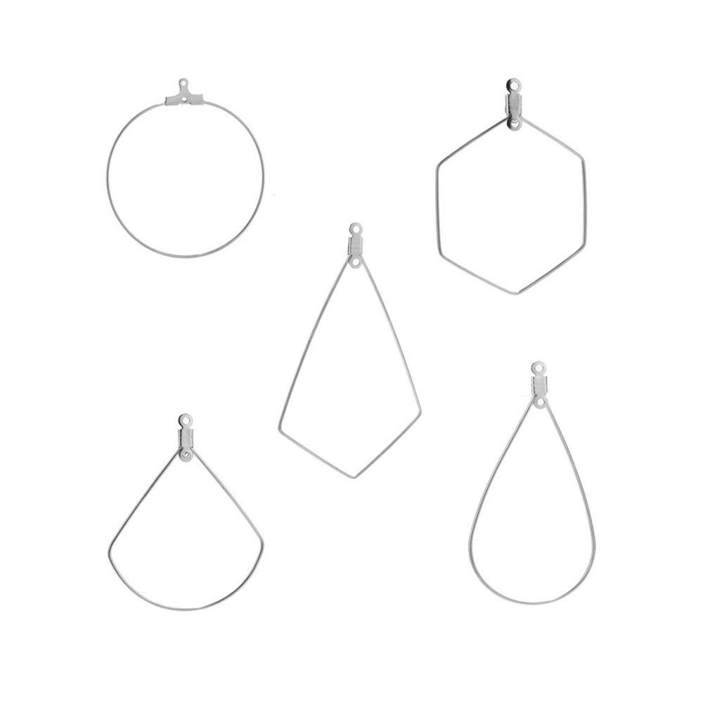Jewelry Making Loops - Pendientes redondos de acero inoxidable, accesorios