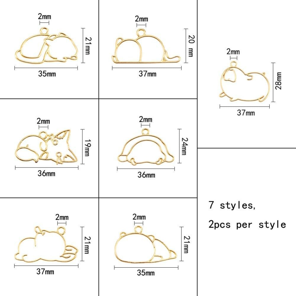 14 Uds. De dijes de bisel abie - Jewelry Making Loops reseña y precio