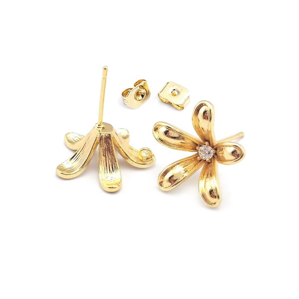 Pendientes de Flor de Latón Co - Jewelry Making Metals reseña y precio