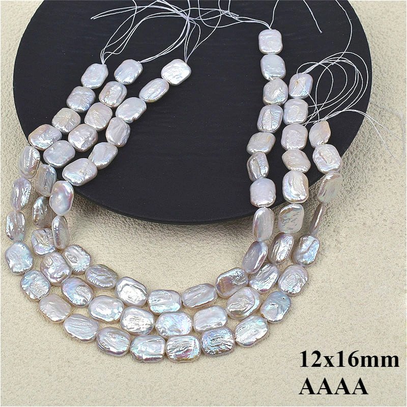 Perla rectangular blanca de ag - Jewelry Making The Well reseña y precio
