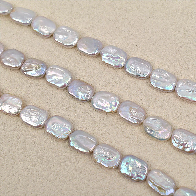 Perla rectangular blanca de ag - Jewelry Making The Well reseña y precio